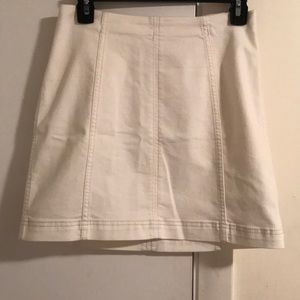 Free People white jean skirt